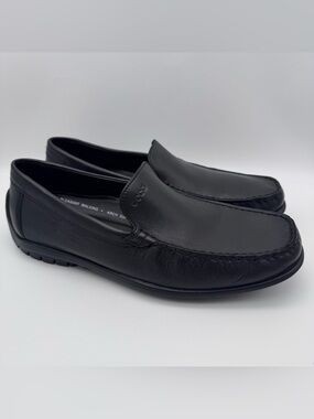 ECCO Classic Moc Loafers Black Leather Driving Shoes Men 43 US 9 9.5 Comfort